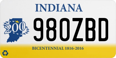 IN license plate 980ZBD