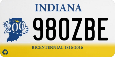 IN license plate 980ZBE