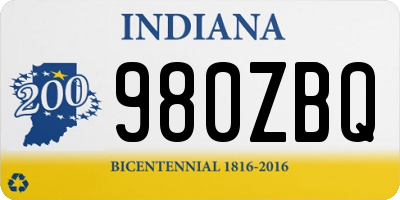 IN license plate 980ZBQ