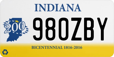 IN license plate 980ZBY