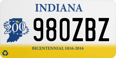 IN license plate 980ZBZ