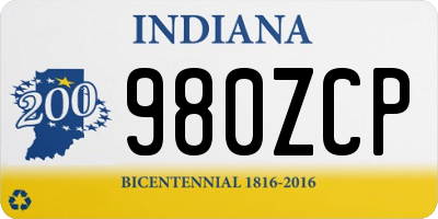 IN license plate 980ZCP