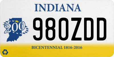 IN license plate 980ZDD
