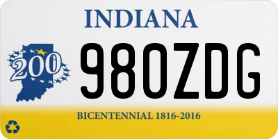 IN license plate 980ZDG