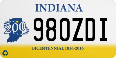 IN license plate 980ZDI