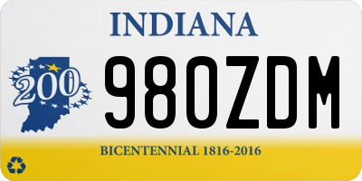 IN license plate 980ZDM