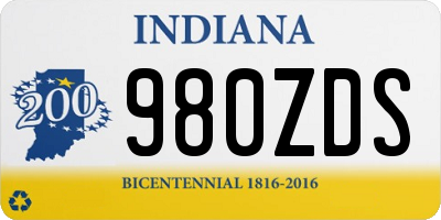 IN license plate 980ZDS