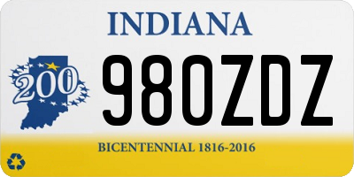 IN license plate 980ZDZ
