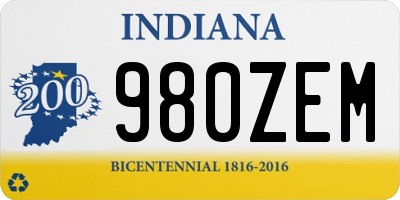 IN license plate 980ZEM