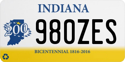 IN license plate 980ZES
