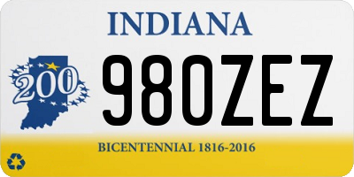 IN license plate 980ZEZ