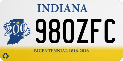 IN license plate 980ZFC