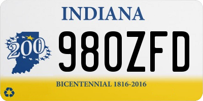 IN license plate 980ZFD