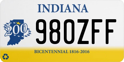 IN license plate 980ZFF