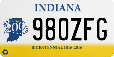 IN license plate 980ZFG