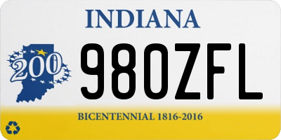IN license plate 980ZFL