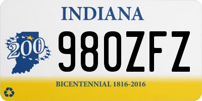 IN license plate 980ZFZ