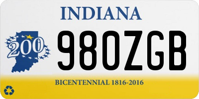 IN license plate 980ZGB