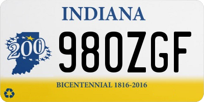 IN license plate 980ZGF