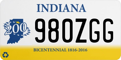 IN license plate 980ZGG