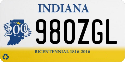 IN license plate 980ZGL