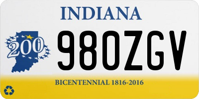 IN license plate 980ZGV