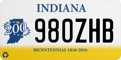 IN license plate 980ZHB