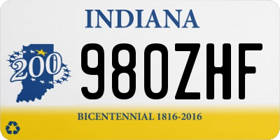 IN license plate 980ZHF