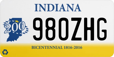 IN license plate 980ZHG