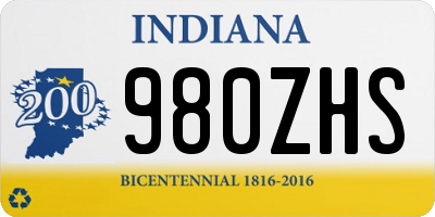 IN license plate 980ZHS