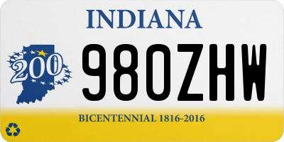 IN license plate 980ZHW