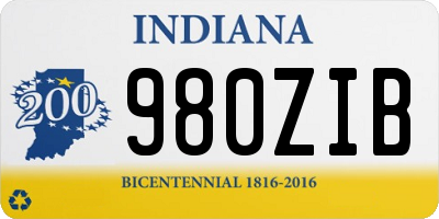 IN license plate 980ZIB