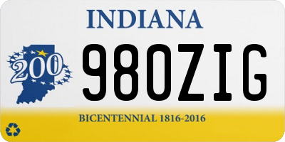 IN license plate 980ZIG