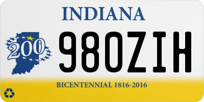 IN license plate 980ZIH