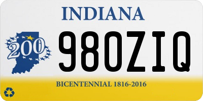 IN license plate 980ZIQ