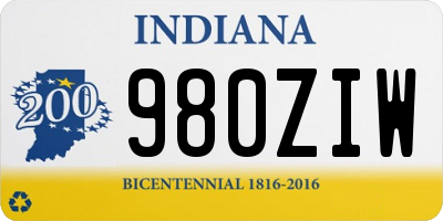 IN license plate 980ZIW