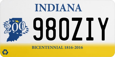 IN license plate 980ZIY
