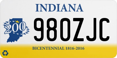 IN license plate 980ZJC