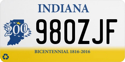 IN license plate 980ZJF