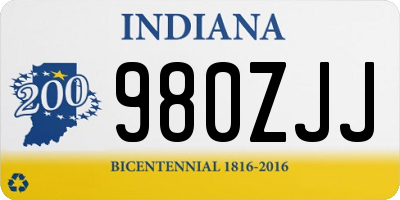 IN license plate 980ZJJ