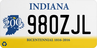 IN license plate 980ZJL