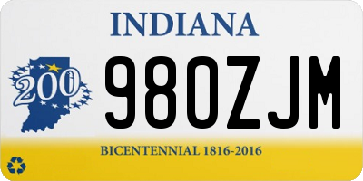 IN license plate 980ZJM