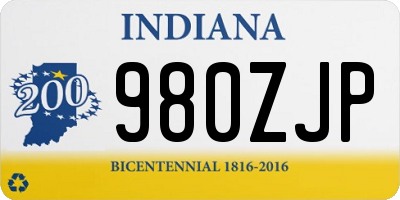 IN license plate 980ZJP