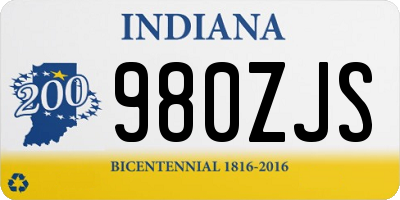 IN license plate 980ZJS