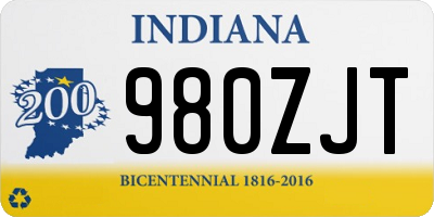 IN license plate 980ZJT