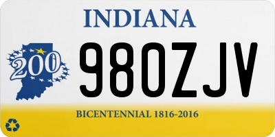 IN license plate 980ZJV