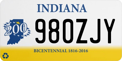 IN license plate 980ZJY