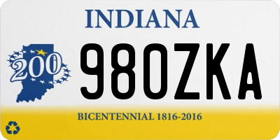 IN license plate 980ZKA