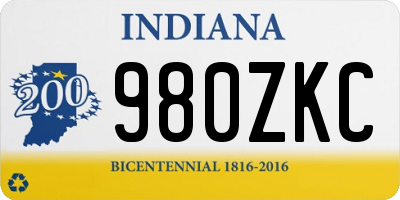 IN license plate 980ZKC