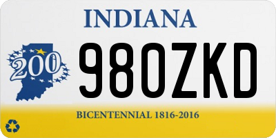 IN license plate 980ZKD